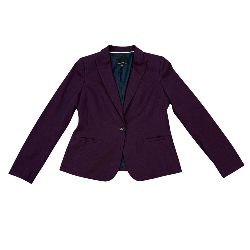 Banana Republic Berry Flannel Blazer Jacket Size 6